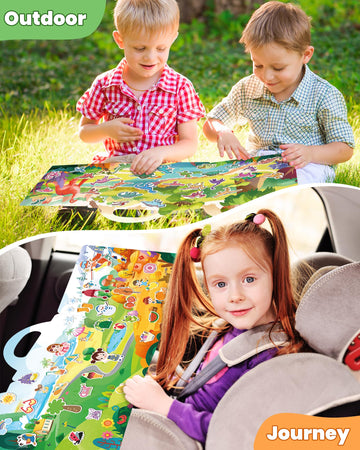 Walenced Reusable Sticker Book for Toddlers, Vinyl Stickers for Kids 1-4 Years, Multi-Color, Model FR-888, Perfect Travel Activity