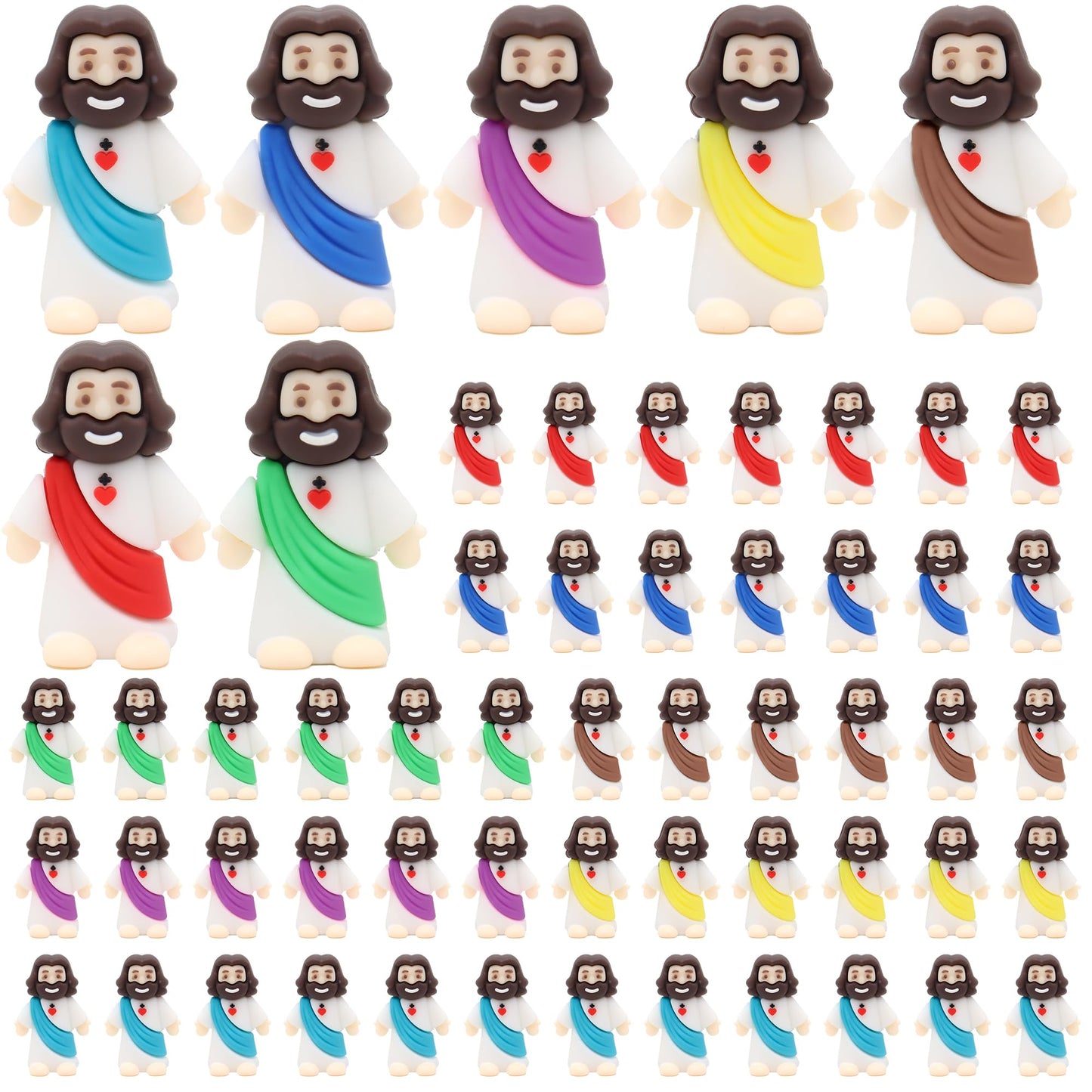 50 Pcs Little Jesus Figures Mini Jesus Figurines In Bulk Original Design Tiny Jesus Figures Small Jesus For Hide And Seek, Relig