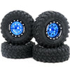 Hobbysoul Rc 1.0 Tires & Heavy Adjustable Offset 1.0 Beadlock Wheels Black Blue For 1/24 Rc Crawler Car Truck Axial Scx24 Upgrad