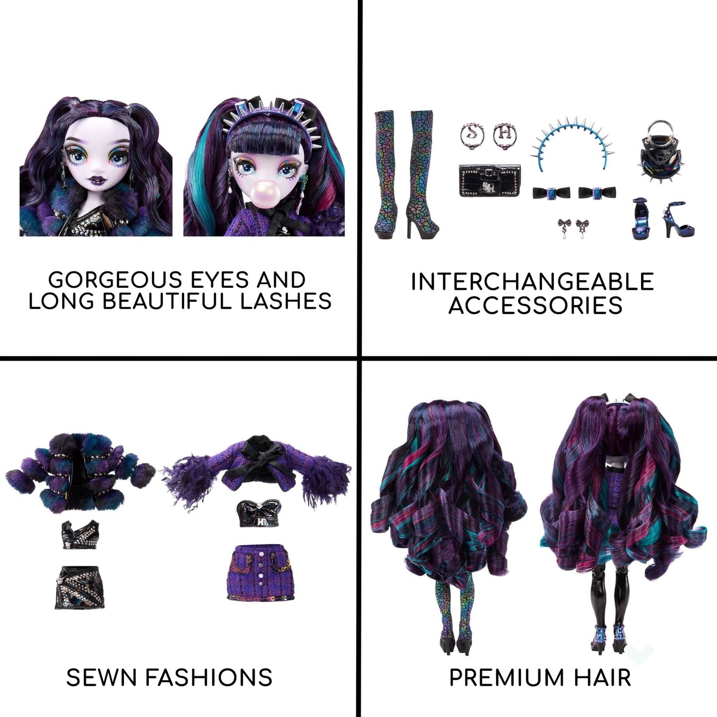 Rainbow High Shadow High Special Edition Twins- 2-Pack Fashion Doll. Purple & Black Designer Outfits With Accessories, Great Gift For Kids 6-12 Years Old & Collectors, Multicolor, 585879