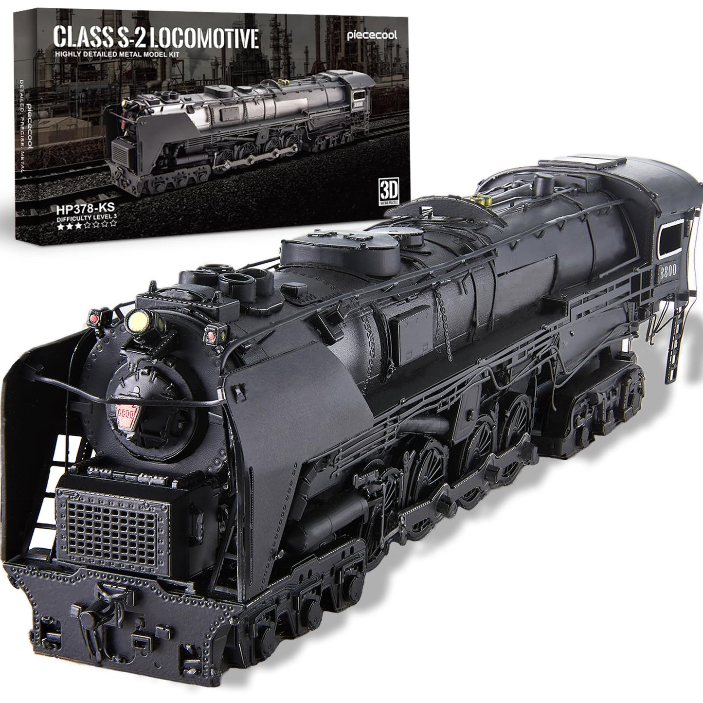 Piececool 3D Metal Puzzles For Adults, Class S-2 Locomotive Steam Train Model Building Kit, Hobbies Diy Creative Gifts For Chris
