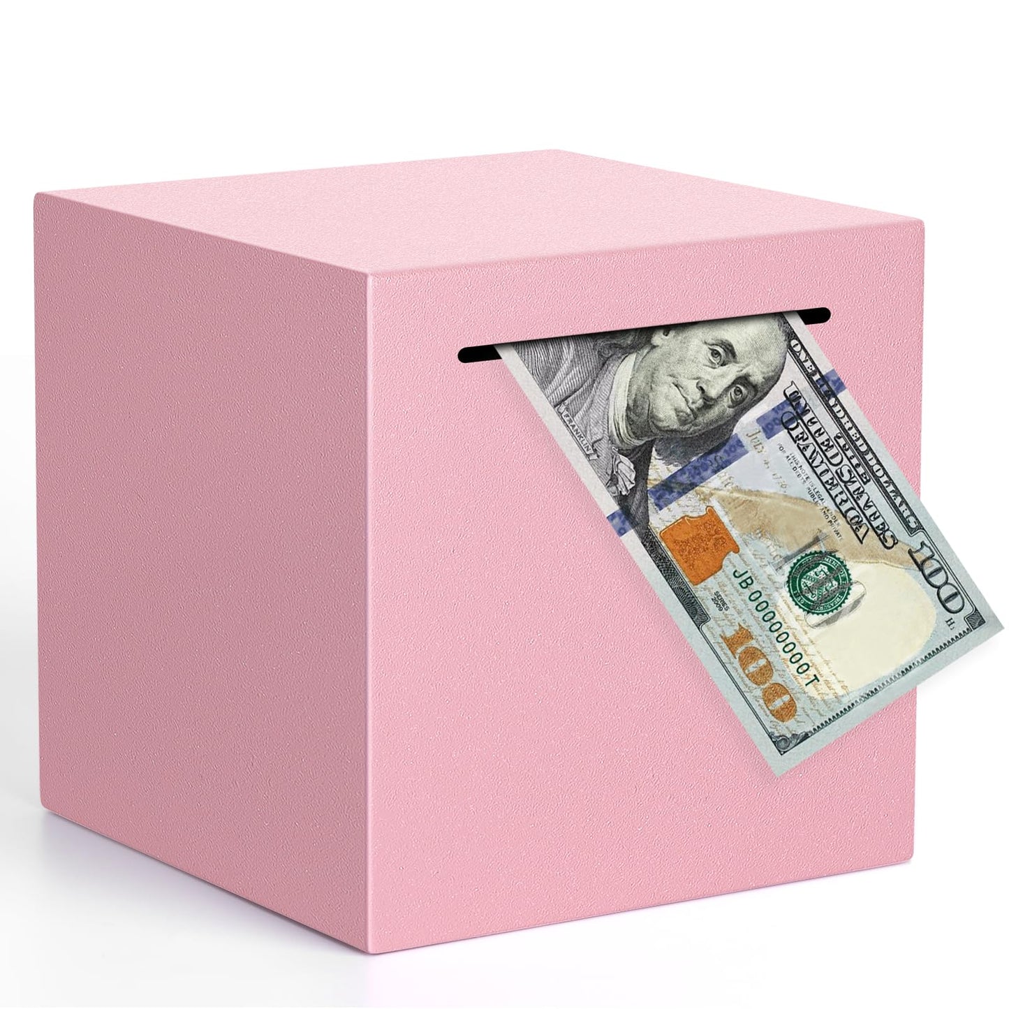 Adults Piggy Bank Must Break To Open, Unbreakable Stainless Steel Piggy Bank For Adults, Metal Savings Box For Cash Saving (Pink