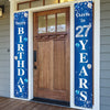Happy 27Th Birthday Yard Sign Door Banner - Cheers To 27 Years Birthday Party Decorations Supplies For Men Women - Blue