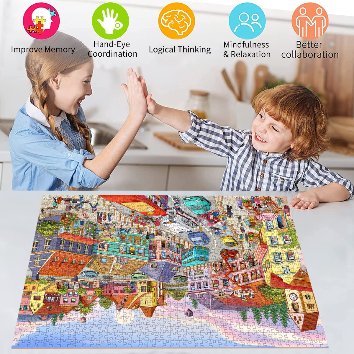Jigsaw Puzzles for mature-themeds 1000 Piece Puzzle for mature-themeds 1000 Pieces Puzzle 1000 Pieces-Small Town Life