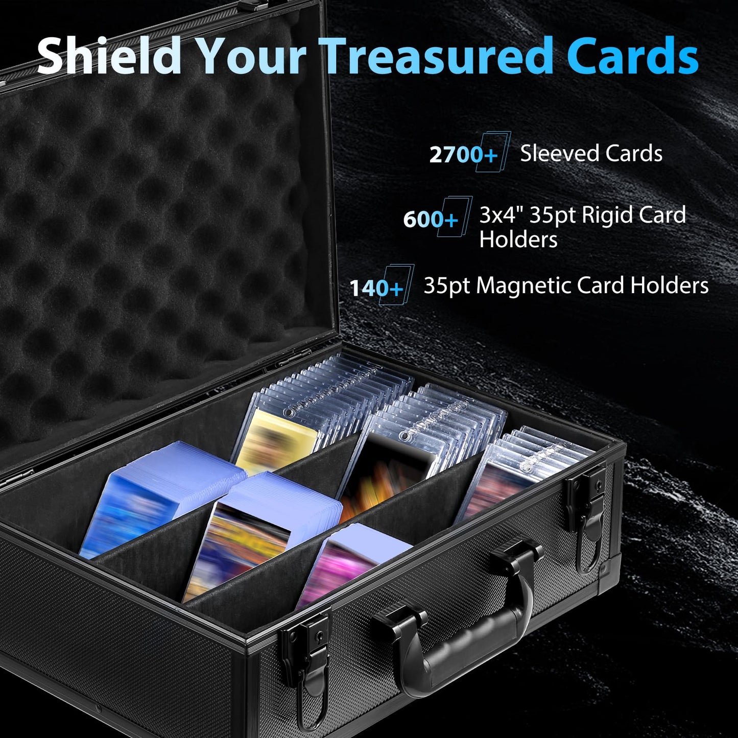 Wot I Trading Card Storage Box | Holds 600+ Toploaders | Sports Card Storage Case For 3X4 Rigid Or Magnetic Card Holders/Slee