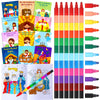 24 Pcs Christmas Coloring Book for Kids Bulk with 24 Crayons, Christmas Activity Books with Marker Xmas Stocking Goodie Bag Stuf