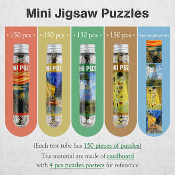 Misitu Small Jigsaw Puzzles For Adults Challenging Puzzles Small Puzzles Mini Jigsaw Puzzles Micro Puzzels 150 Pieces Tiny Puzzels Classical Art Puzzles Travel Puzzles 6 X 4 Inch, 4 Packs