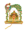 RAAVEE gifts Metal Laddu Gopal Jhula Palna for Laddu Gopal Ji, Nand Gopal Swing Palna with Peacock Design Decorative Showpiece,