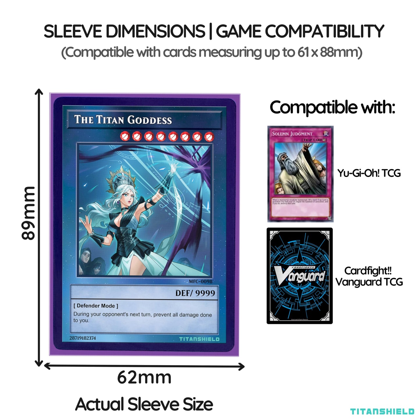 Titanshield (150 Sleeve,Purple) Small Japanese Sized Trading Card Sleeves Deck Protector For Yu-Gi-Oh, Cardfight!! Vanguard & Mo