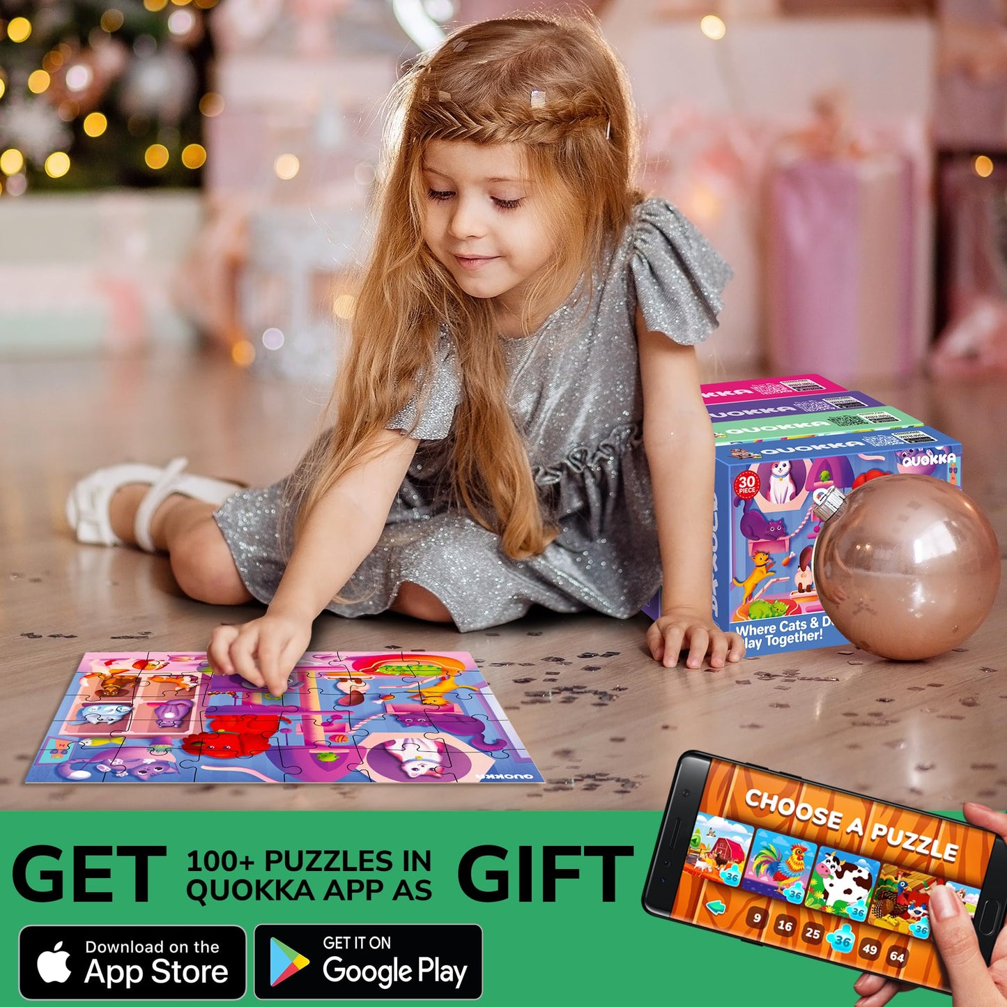 Quokka Puzzles For Toddlers 4-6 - 4 X 30 Pieces Puzzles For Kids Ages 3-4 - Dinosaur & Animals Learning Jigsaw Puzzles For Kids 3-5 Years Old - Educational Toys For Boy And Girl