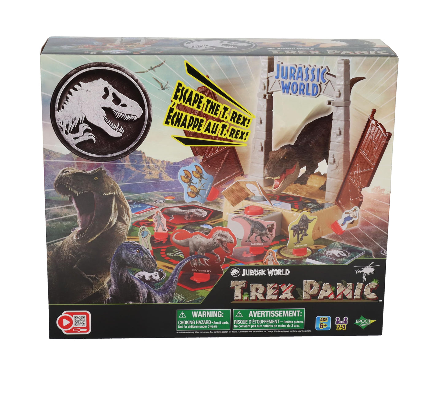 Epoch Games Jurassic World T. Rex Panic - Action-Packed Tabletop Dinosaur Game For Ages 5+