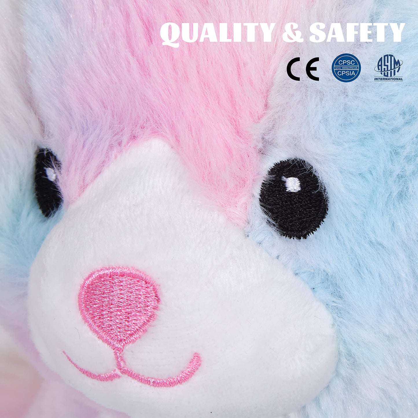 Glow Guards 13'' Rainbow Cat Plush Toy - Light-Up Soft Stuffed Animal Bed Night Light for Toddlers & Kids - Perfect Birthday Gift