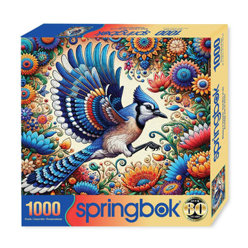 Springbok 1000 Piece Jigsaw Puzzle - Blue Jay in Summer - 30"x24" Cardboard - Model 33-11282