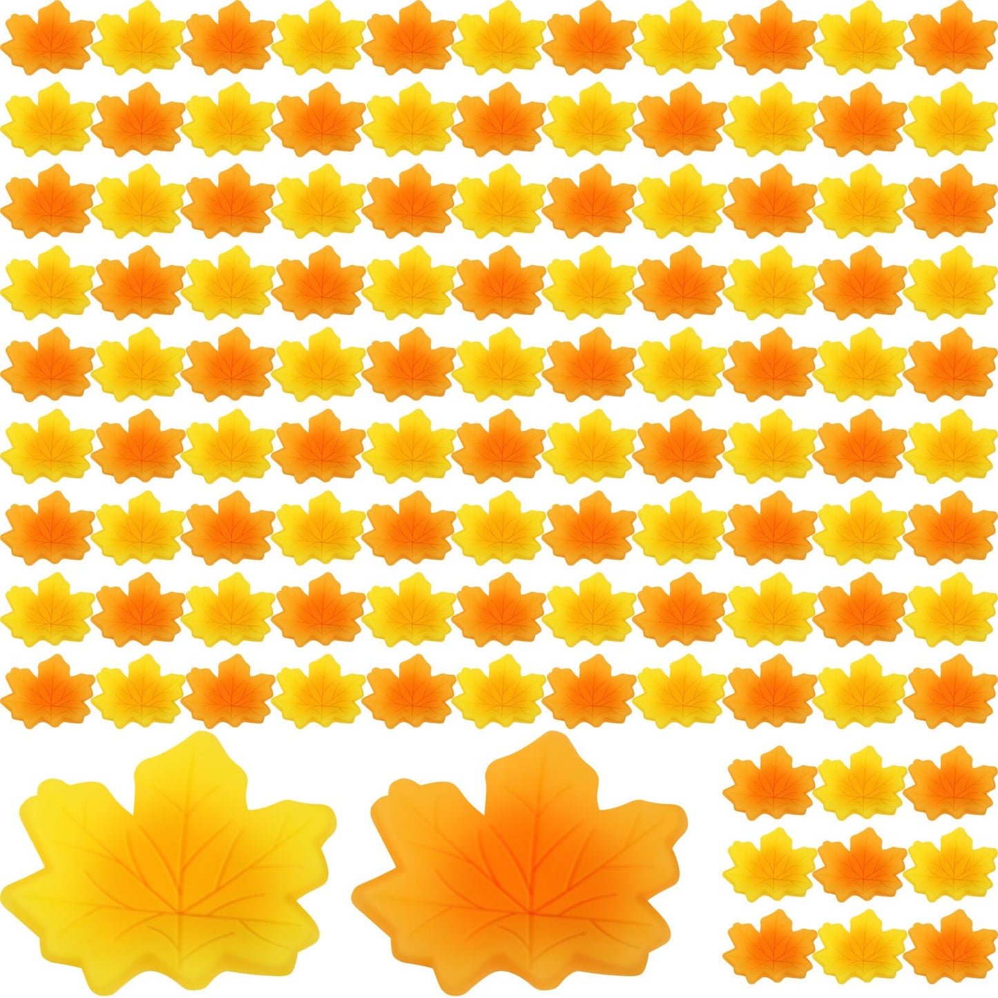 Jerify 100 Pcs Maple Leaf Pinch Autumn Yellow Leaves Dumpling Mini Cute Relieve Anxiety Soft and Cute Thanksgiving Party Favors