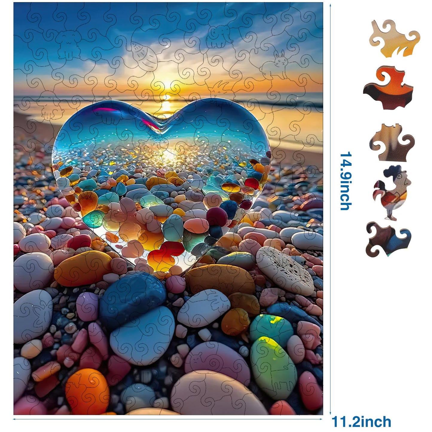 Wooden Puzzle for mature-themeds Wooden Jigsaw Puzzles for mature-themeds Unique Wood Animal Shaped Puzzles mature-themed with Exquisite Wooden Box (11.2 x 14.9in 191pcs)