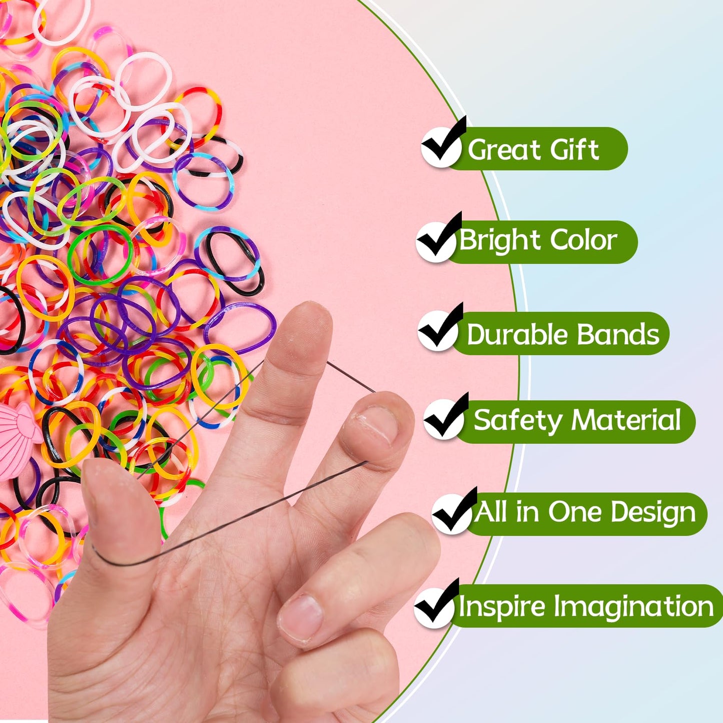 XKDOUS 64 Colors Rubber Band Bracelet Kit, Bracelet Making Kit for Art and Craft, Rubberband Bracelets Kit for Kids Ages 6+, Ban