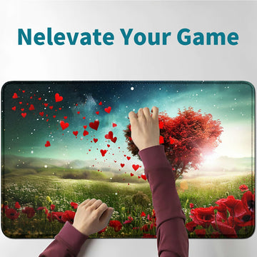 RWUTYTIUL Card Playmat 24 x 14 Inch with Tube Bag, Commander Deck Board MTG RPG CCG TCG Card Game Playing Desk Mat for Beginner,