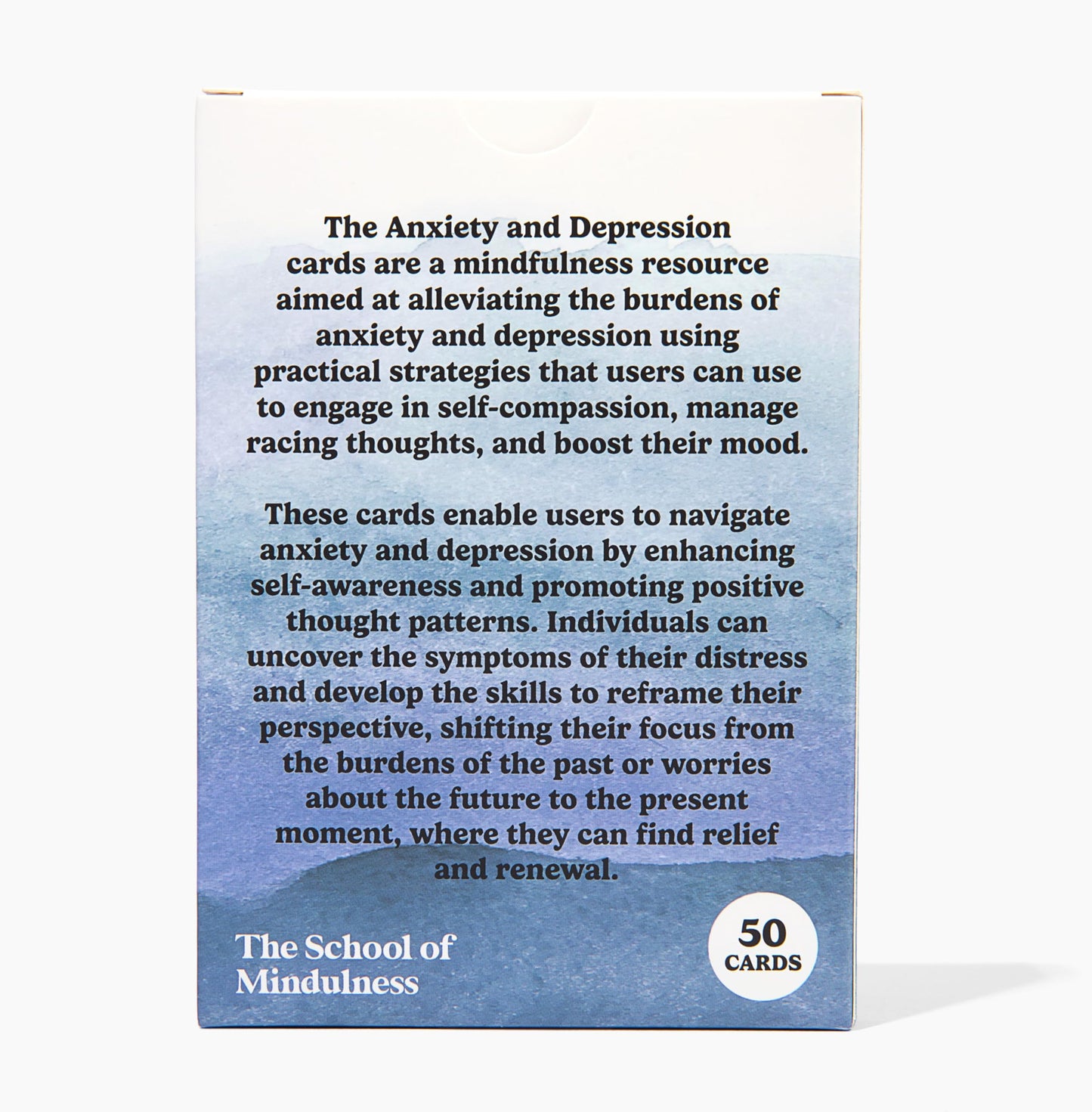 The School Of Mindfulness- Mindfulness Coping Skills Series Deck, For Depression And Anxiety, Anger Management, And Cravings And