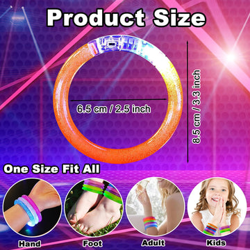 ailixinda 24 Pack Glow In The Dark LED Bracelets,Light Up Bracelets Glow Sticks,Birthday Carnival Neon Party Supplies for Kids A