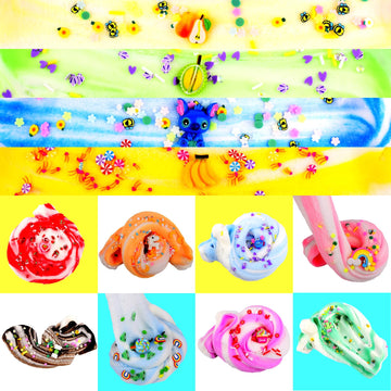 12 Pack Cloud Slime Kit, With 12 Colores Slime Kit And Slime Fun Accessories, Soft And Non-Sticky, Diy Educational Stress Relief