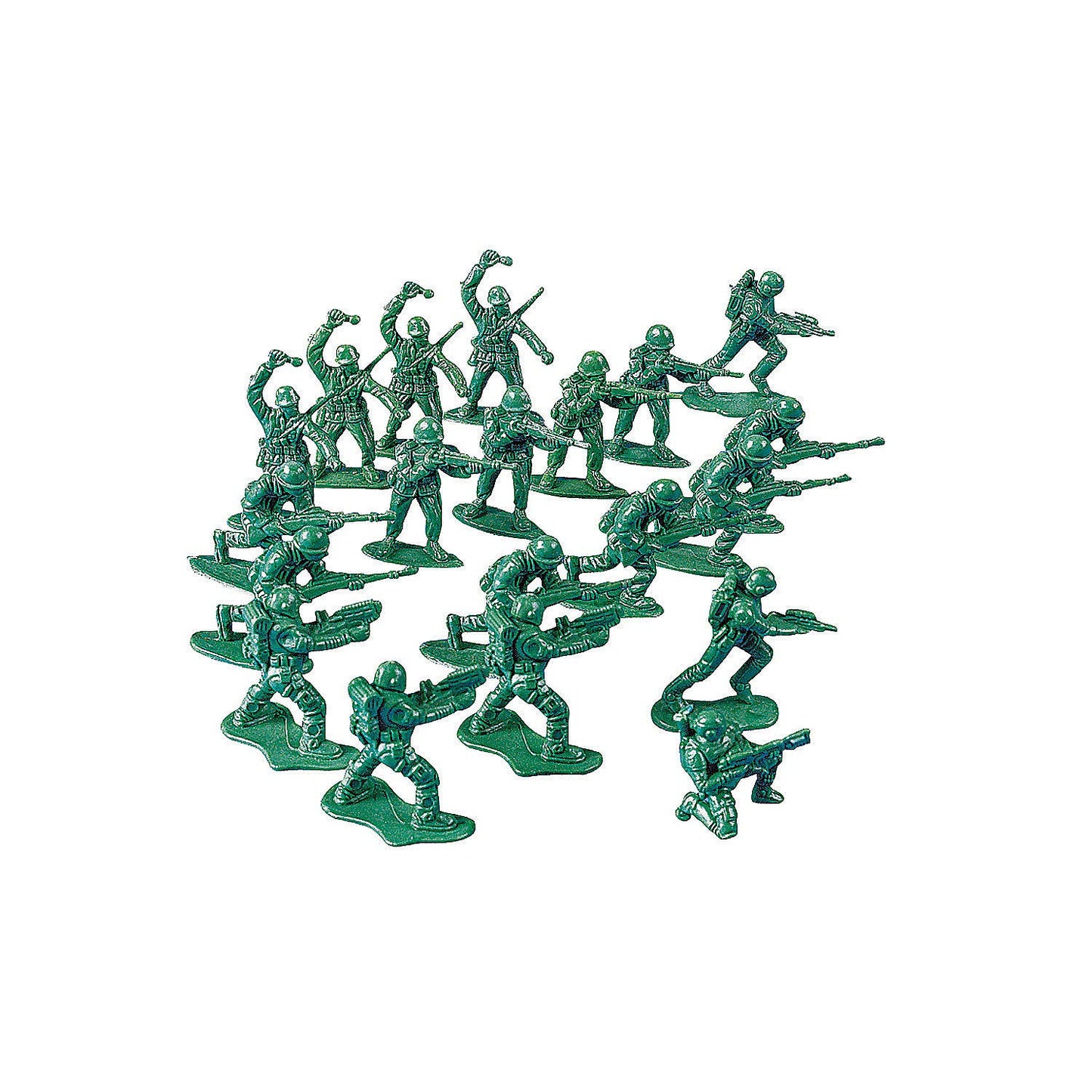 Classic Green Army Men Toys - Bulk Set Of 100 Soldiers, Variety Of Poses And Free Standing Base