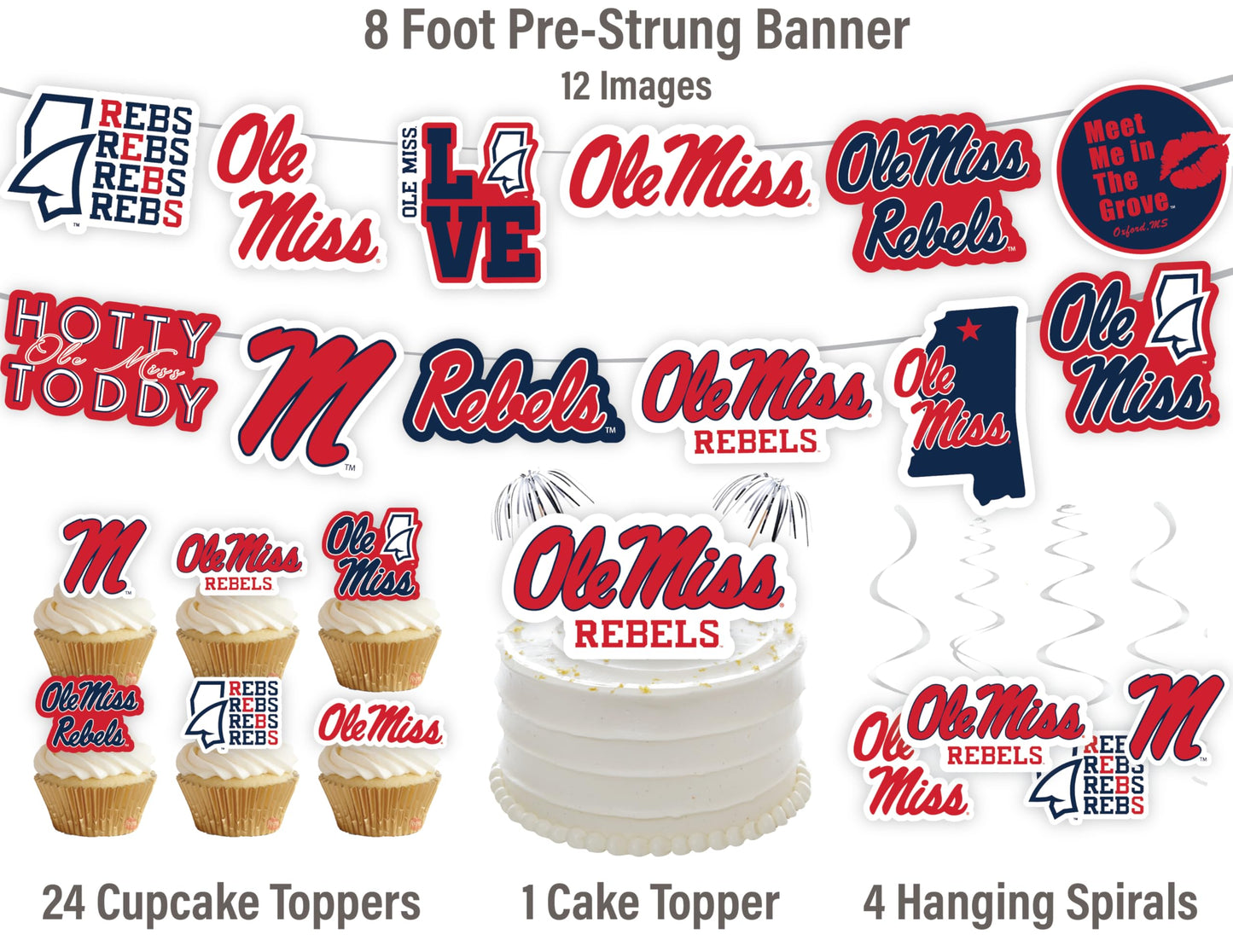 Ole Miss Rebels Party Supplies (42 Pieces) For University Of Mississippi Graduation, Tailgating And Birthday Party Decorations W
