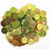 100pcs St. Patrick's Day 4 Leaf Clover Coins, Plastic Green and Gold Lucky Coins for Party Supplies St. Patrick's Day Decoration