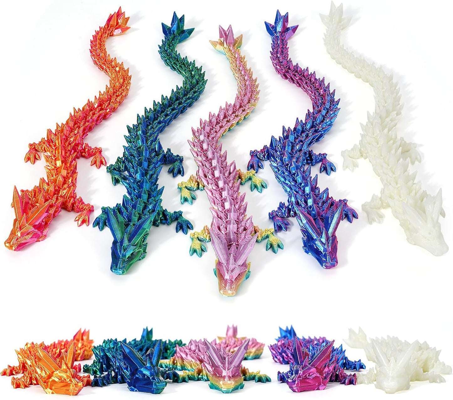 Enttgo Dragon Eggs With Dragon Inside,12Inch Dragon Toy,3D Printed Flexible Desk Figure Decors,Easter Basket Essentials,Fidget T