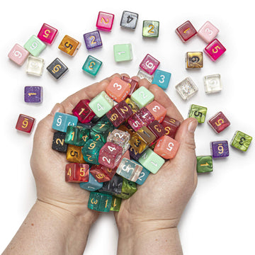 Wiz Dice Bulk Random Polyhedral Dice (D6-25 Pack) - Polyhedral Role Playing Dice in Unique Colors - DND Accessories for TTRPG Di
