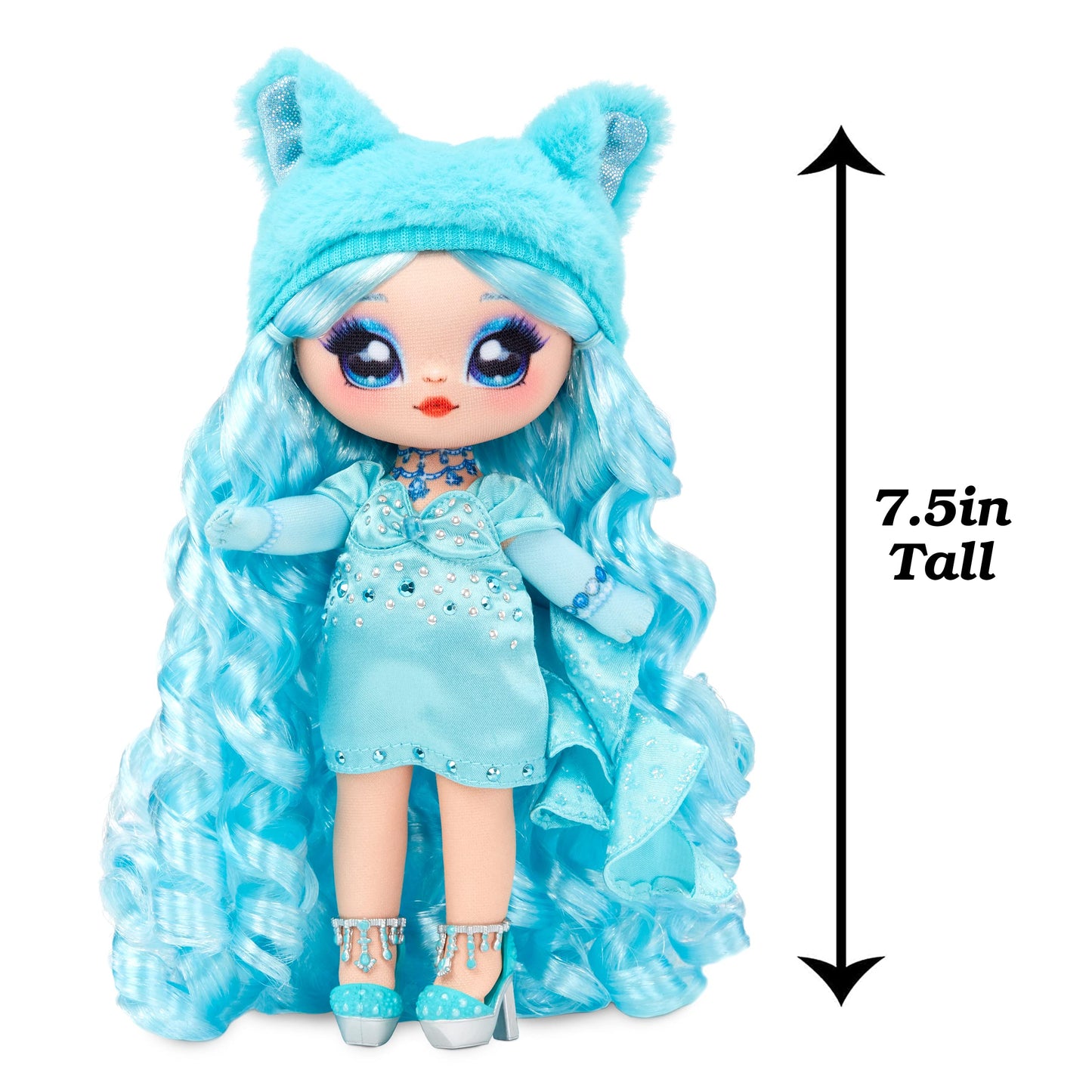 Na! Na! Na! Surprise Sweetest Gems™ 7.5 Marina Tealstone Doll with Blue Hair, Charmeuse Dress - Perfect Gift for Ages 5+