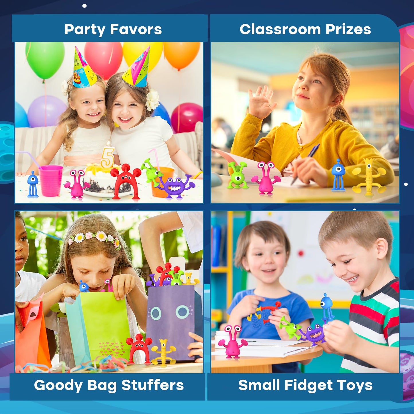 Suction Toy Toddler Bath Toys: 18Pcs Sensory Fidget Toys For Kids, Baby Window Building Toys, No Hole Bath Toy Suction Toy For Boys Girls Travel Toy Gift, Suitable For Classroom Prizes, Party Favors