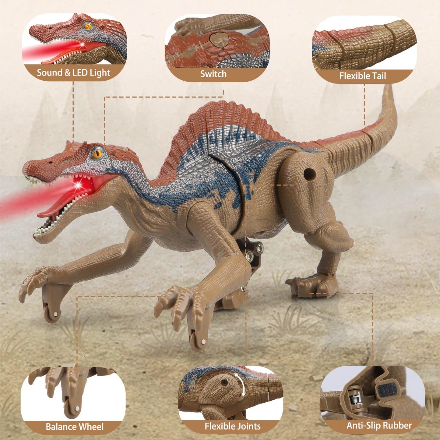 Gretex Remote Control Dinosaur Toys For 3 4 5 6 7 8 Years Old, Dinosaurs For Boys Age 4-7, Velociraptor Toy, Rc Dinosaurs, Robot Dinosaur Toys For Kids 5-7, Toy For 3 4 5 6 7 8 Years Old Boys