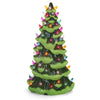 Milltown Merchants Ceramic Christmas Tree - Woodland Tabletop Christmas Tree With Lights - (13' Green Christmas Tree/Multicolored Lights) - Lighted Vintage Ceramic Tree