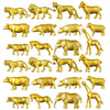 Deekin 24 Pcs Gold Plastic Animal Figurines Toys Zoo Safari Animal Figures Safari Animals Figurines Decor Mini Jungle Animal Cak