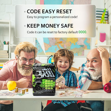 Atm Piggy Bank For Boys Girls, Vcertcpl Mini Atm Coin Bank Money Saving Box With Password, Kids Safe Money Jar For Adults With Auto Grab Bill Slot, Great Gift Toy Bank For Kids