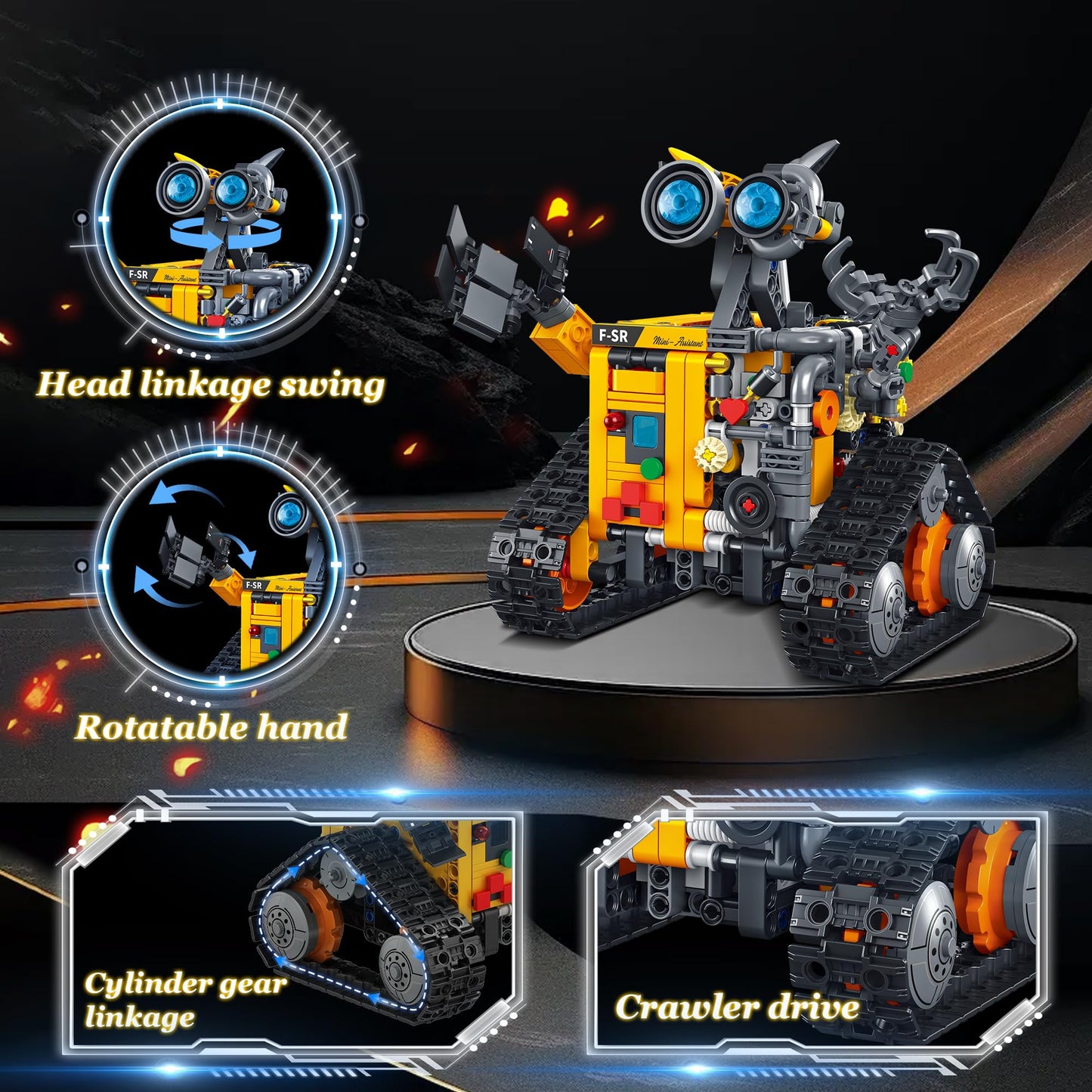 Bouraw Robot Building Kit, App & Remote Control Robot Toys For Kids, 4 In 1 High-Tech Remote Control Building Block Robot, Creat