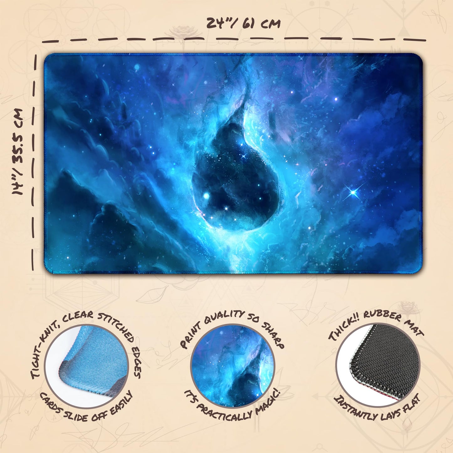 Paramint Island Ethereal Mana (Stitched) - Mtg Playmat - Compatible With Magic The Gathering Playmat - Play Mtg, Yugioh, Tcg - O