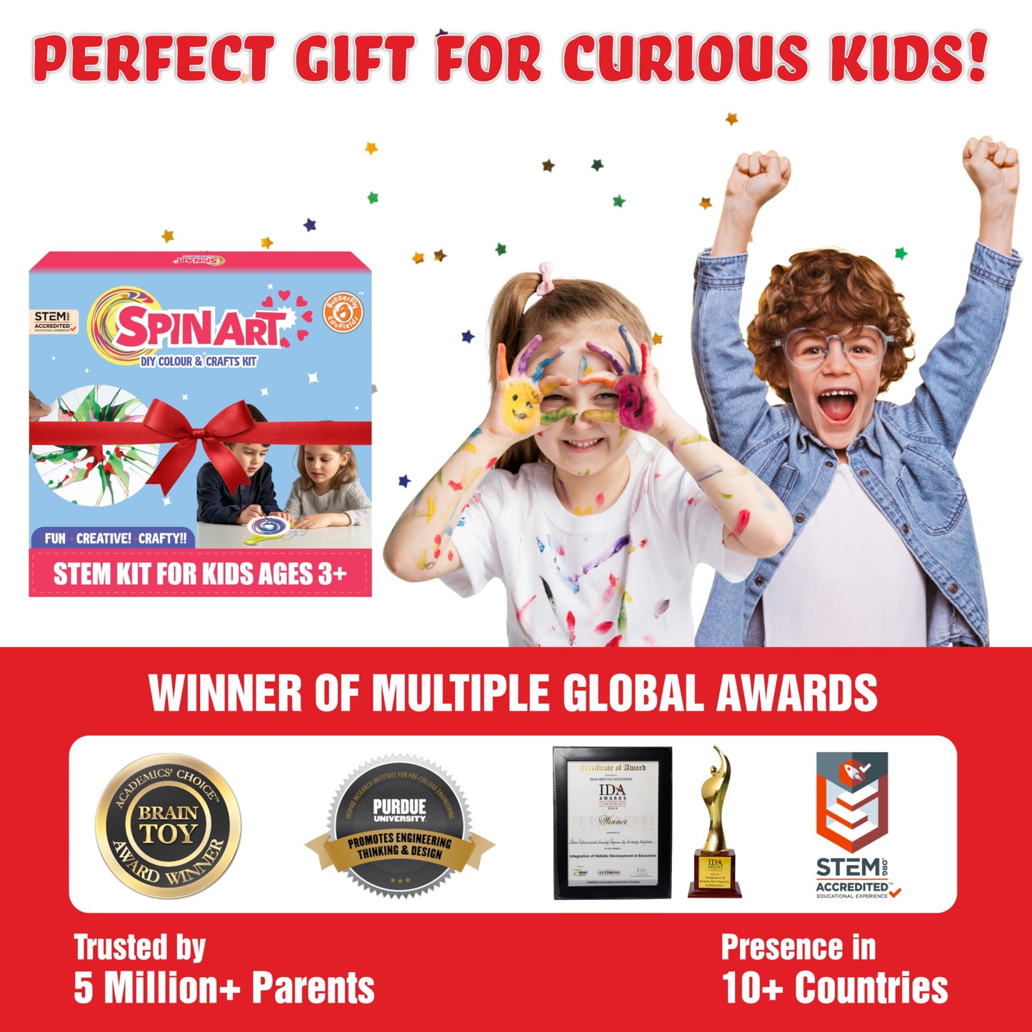 Butterfly EduFields Spin Art & Craft Kit for Kids | Educational Birthday Gift for 3+ 4 5 6 7 Year Old Boys and Girls| DIY Painti