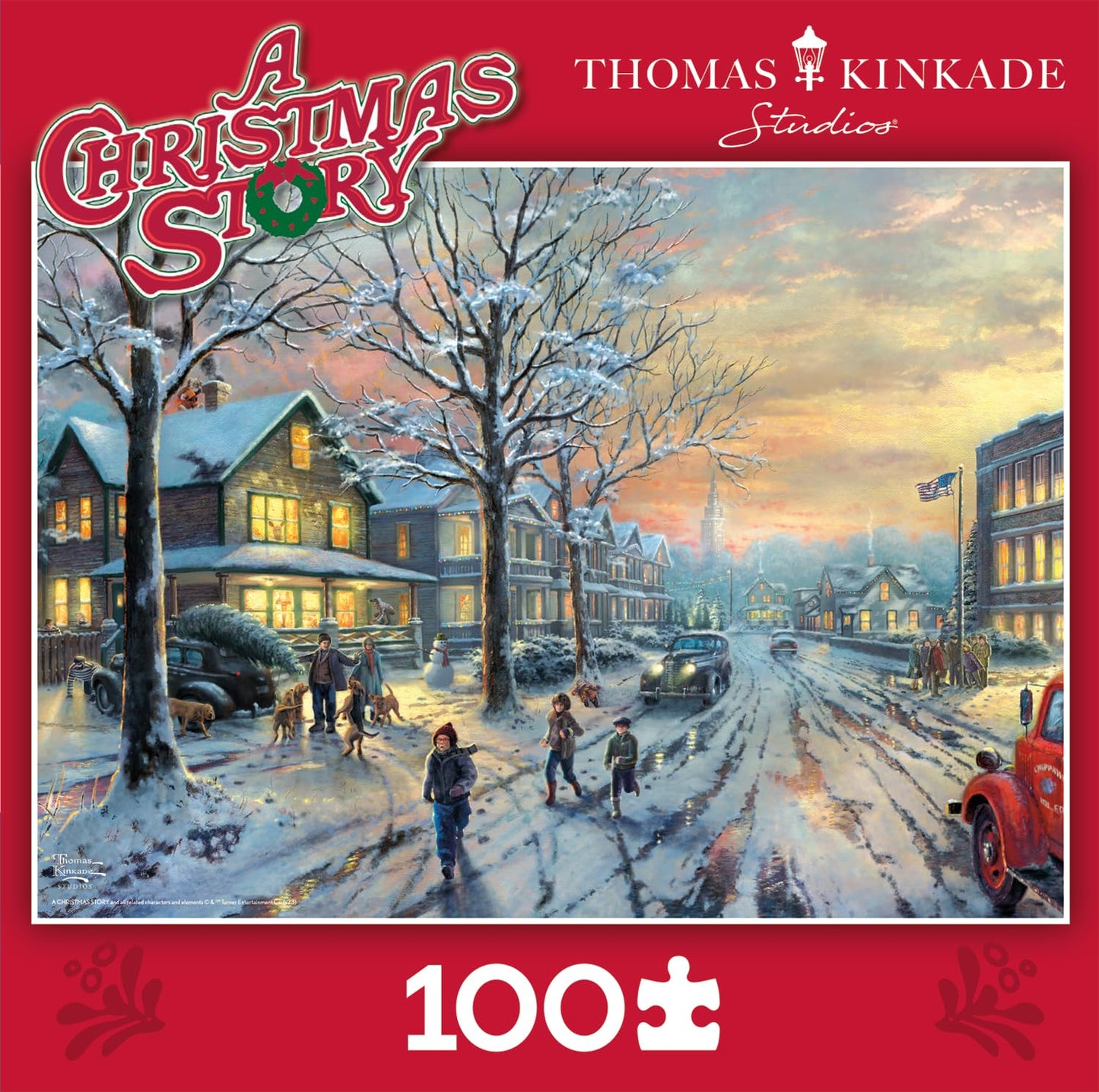 Buffalo Games - Thomas Kinkade - 100Pc Kinkade - A Christmas Story - 100 Piece Jigsaw Puzzle For Families - Challenging Puzzle P