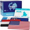 Briston Countries of The World Flashcards – 290 Educational Cards with Capitals, Flags & Continents – Cardstock, Ideal for Kids & Adults