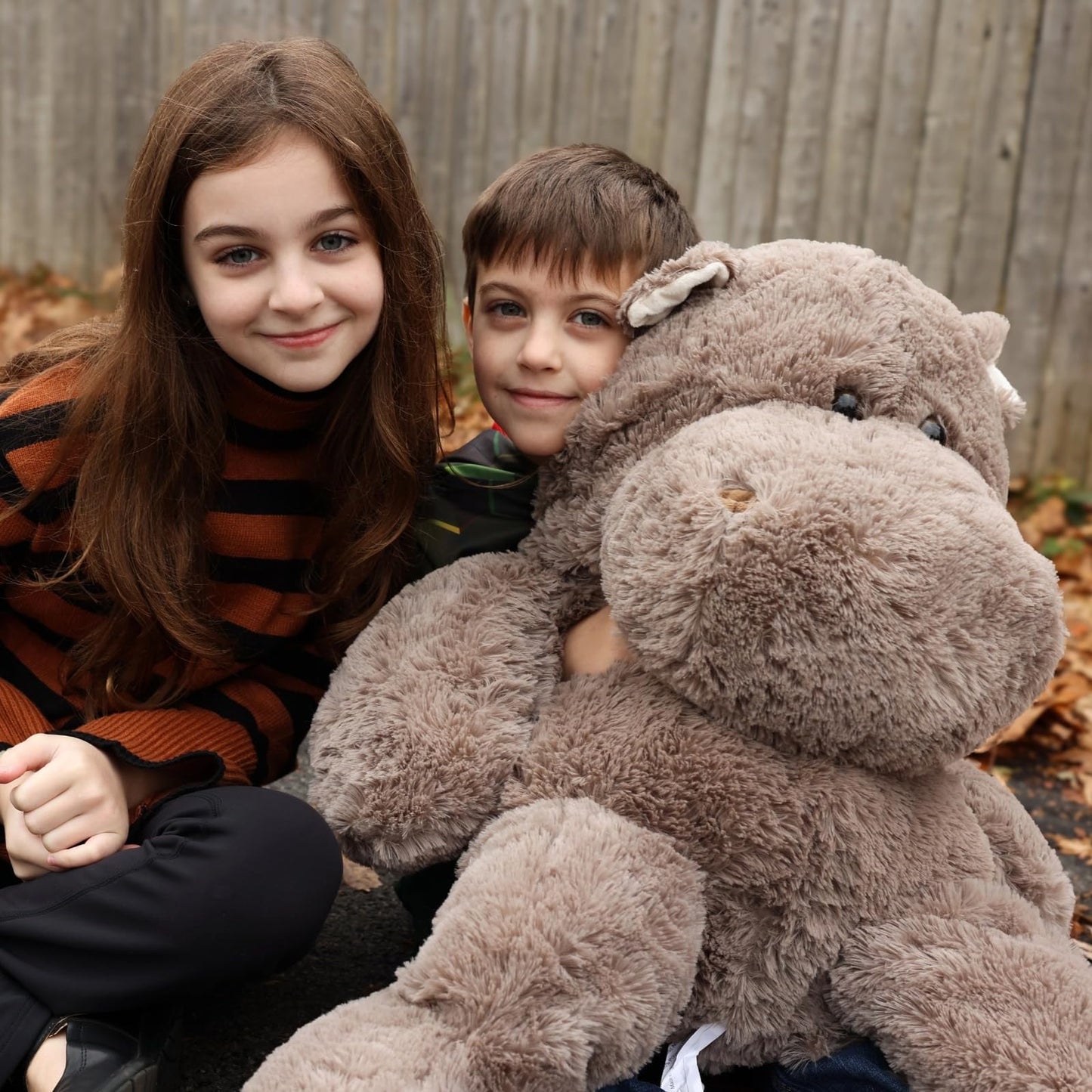 BENINY Giant 36 Hippo Stuffed Animal - Oversized Gray Plush Toy, Soft Jumbo Gift for Kids, Cute Hugging Hugging Hippo