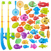 Magnetic Fishing Pool Toys Game For Kids Toddlers, Water Table Bathtub Toy With Pole Rod Net Plastic Floating Fish, Water Bath P
