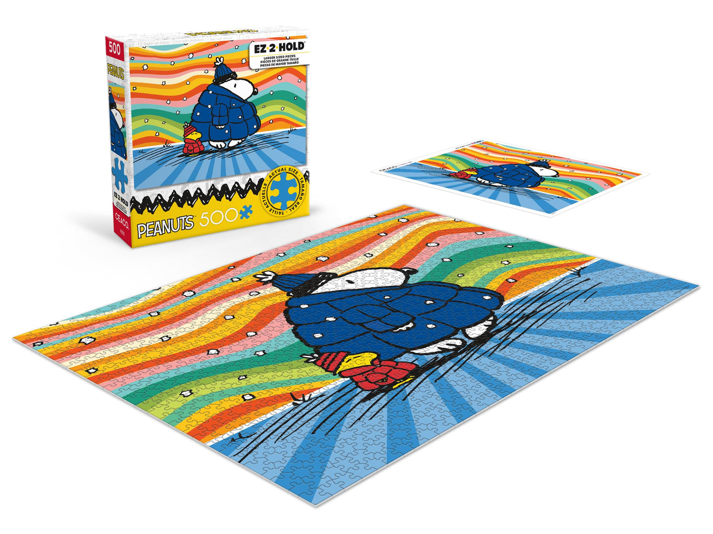 Ceaco - Peanuts - Puffer Coat - 500 Piece Jigsaw Puzzle - Oversized Pieces - Easy To Hold - Ez Hold