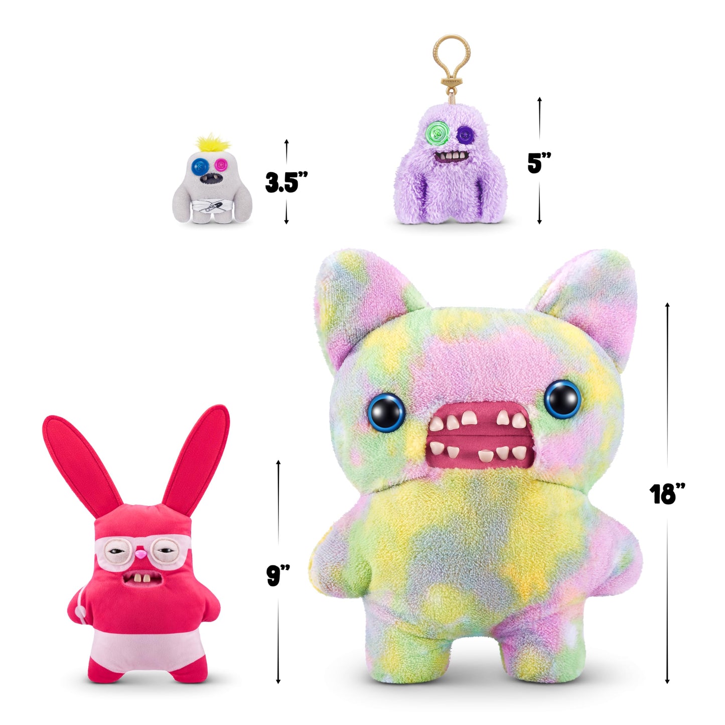Fuggler Vacay Vibes By Zuru, Funny Ugly Monster, Plush, Collectible, Toy (Rabid Rabbit - Red)