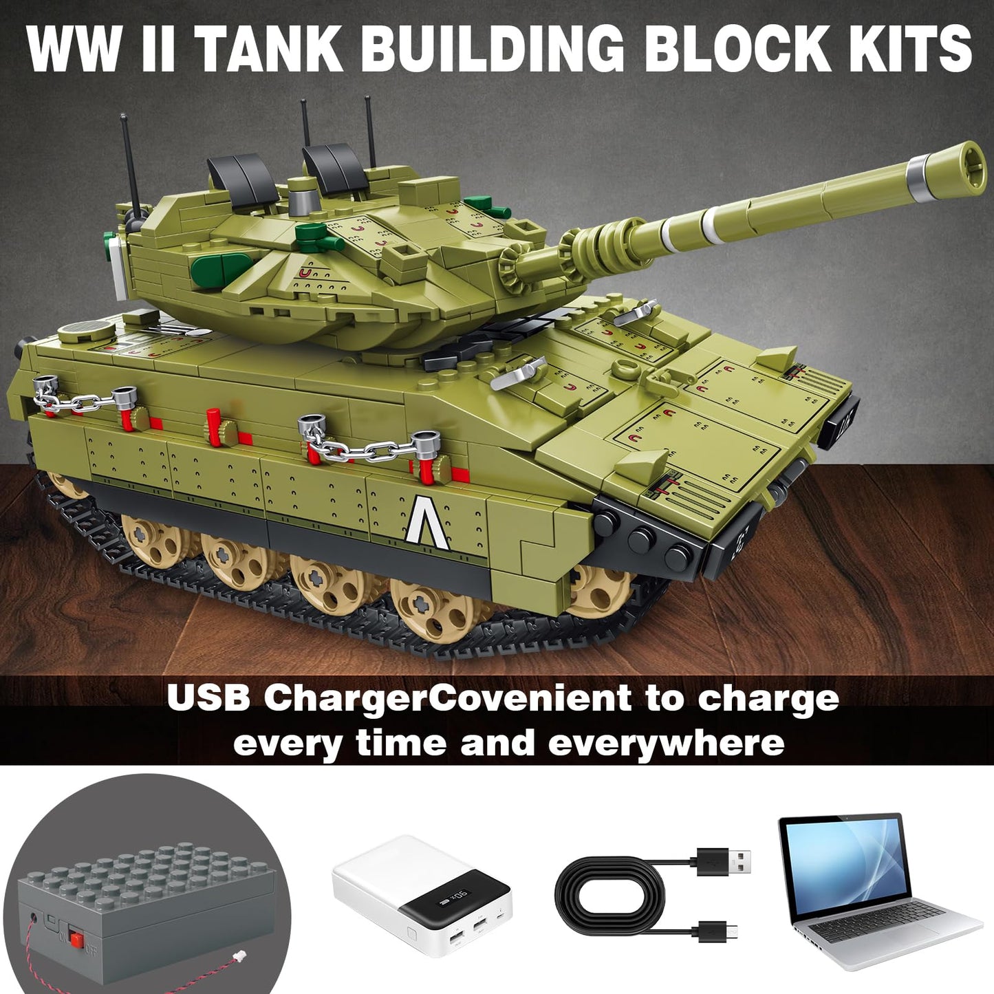 Bestmoment Military Mk4 Rc Tank Building Toys -1109 Pcs Ww2 Army Military Toys Building Blocks For Adults, World Of Tanks Buildi