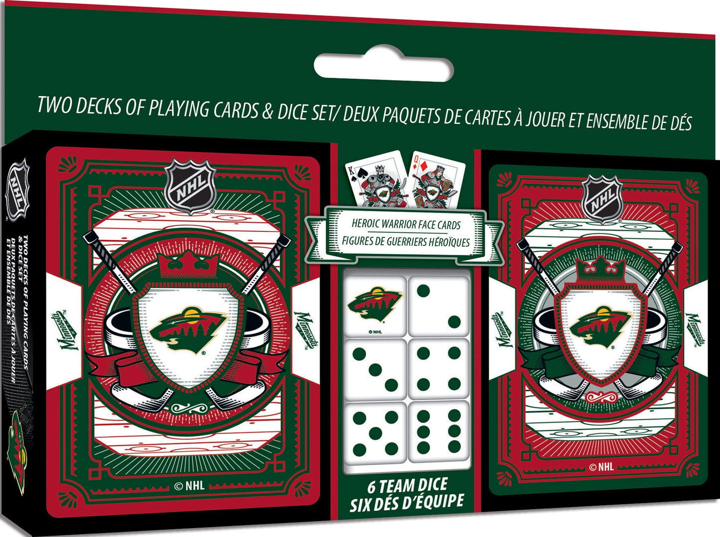 Baby Fanatics Miw3230: Minnesota Wild 2-Pack Playing Cards & Dice Set