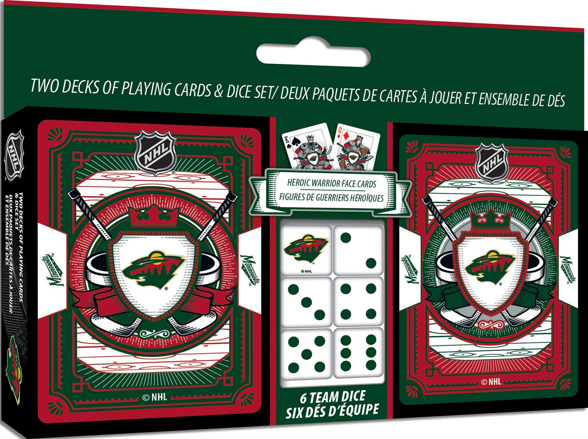 Baby Fanatics Miw3230: Minnesota Wild 2-Pack Playing Cards & Dice Set