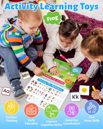 Benresive Montessori Busy Book For Toddlers 2-4, Preschool Toddler Learning Activities, Toddler Sticker Books For 2 3 4 Year Old