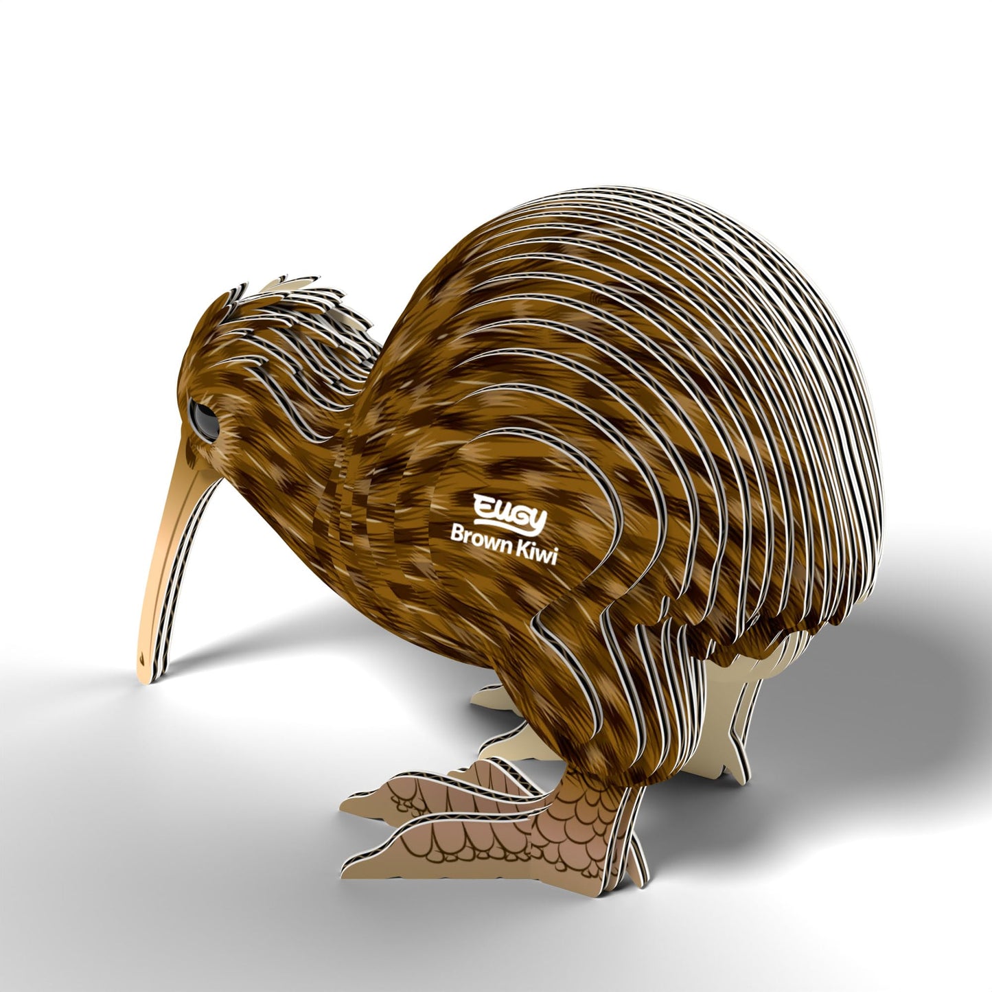Eugy Brown Kiwi 3D Puzzle, 24 Piece Eco-Friendly Educational Learning Puzzles For Kids 6+