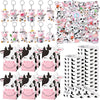 122 Pcs Cow Party Favors Supplies Include Cow Keychains Cow Silicone Bracelets Cow Party Paper Bags Treat Bags Cow Vinyl Sticker